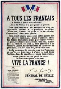 Proclamation de De Gaulle à tous les français